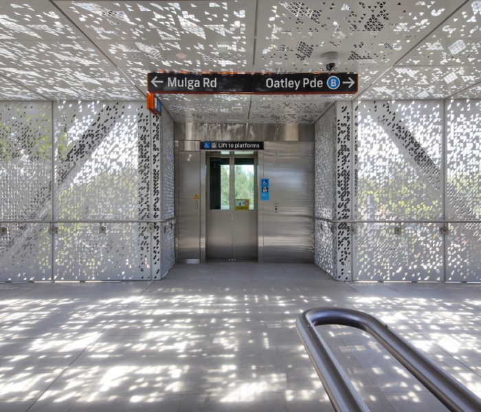 Oatley Station Footbridge: Custom Perforated Metal Panels