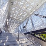 Perforated metal panels - Oatley station