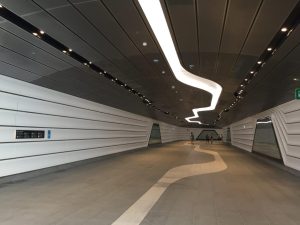 Perforated metal for transport projects - Barangaroo to Wynyard walkway