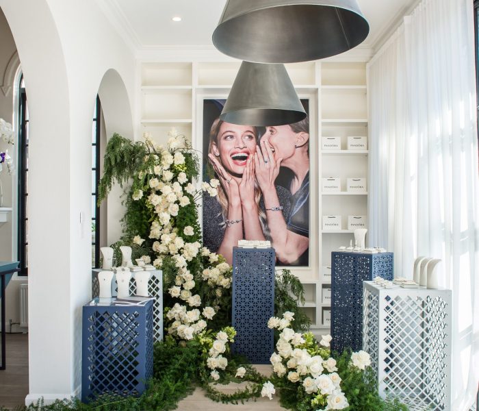 Perforated metal display stands: Pandora Launch Event 2017