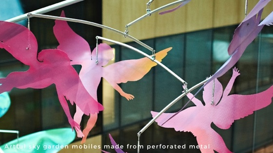 Perforated metal and wire mesh products - artful mobiles made from perforated metal - Arrow Metal