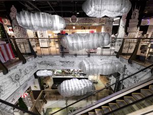 Favourite projects of 2017 - Cloud structures at Myer Sydney Giftorium