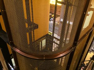 QVB Lift - brass wire mesh