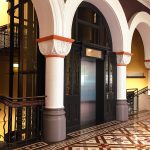 QVB Lift - brass wire mesh