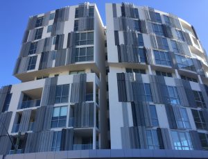 perforated metal building facade