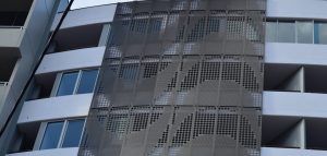 perforated metal building facade