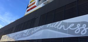 perforated metal building facade