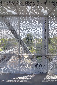Bespoke perforated metal design - Oatley Station