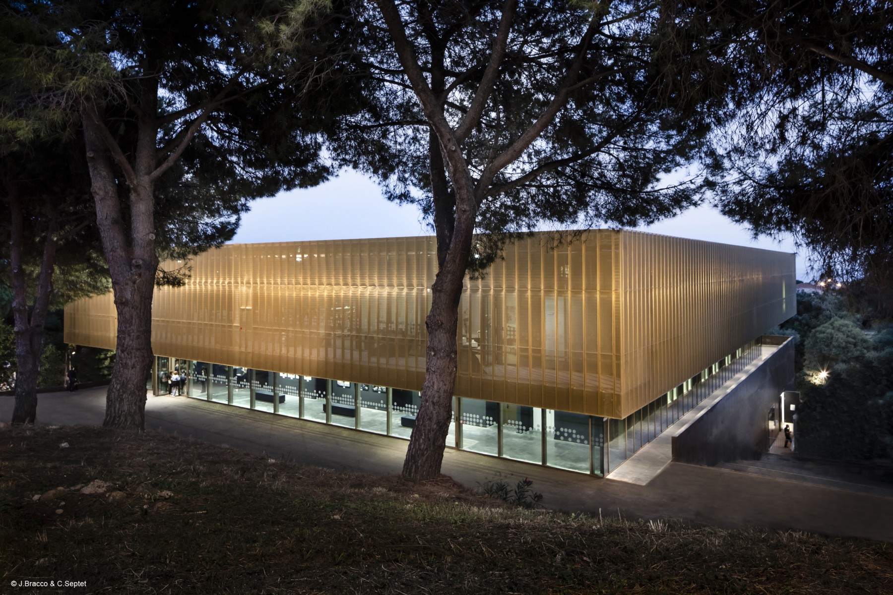 Gold perforated metal