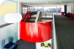 Red Perforated metal - Blacktown tennis centre mural wall