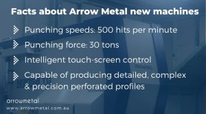 Perforated metal options - powerful and fast new punching machine at Arrow Metal