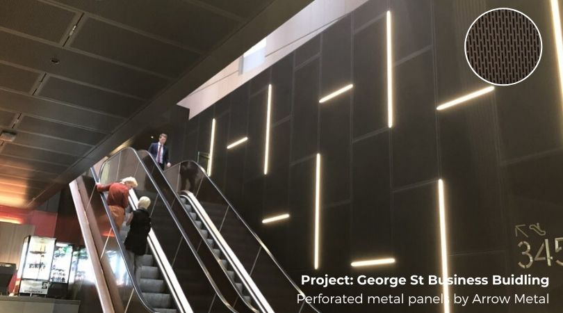 Perforated metal best sellers - George St commercial precint project by Arrow Metal
