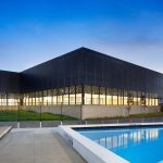 Perforated sheet metal facade by Arrow Metal - Bunburry Swimming Pool project