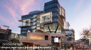 Green architecture projects - NeW Space University of Newcastle metal perforated panels by Arrow Metal