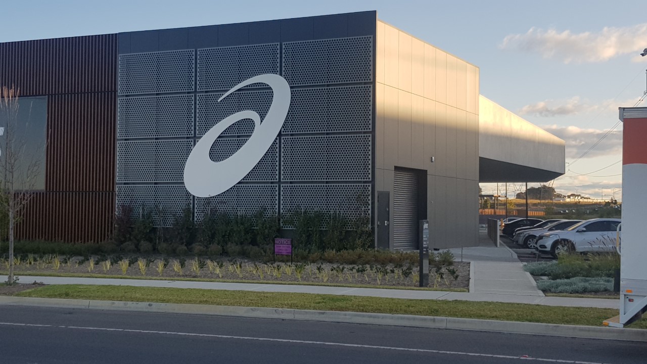 Aluminium perforated sheet by Arrow Metal - Asics Oceania office