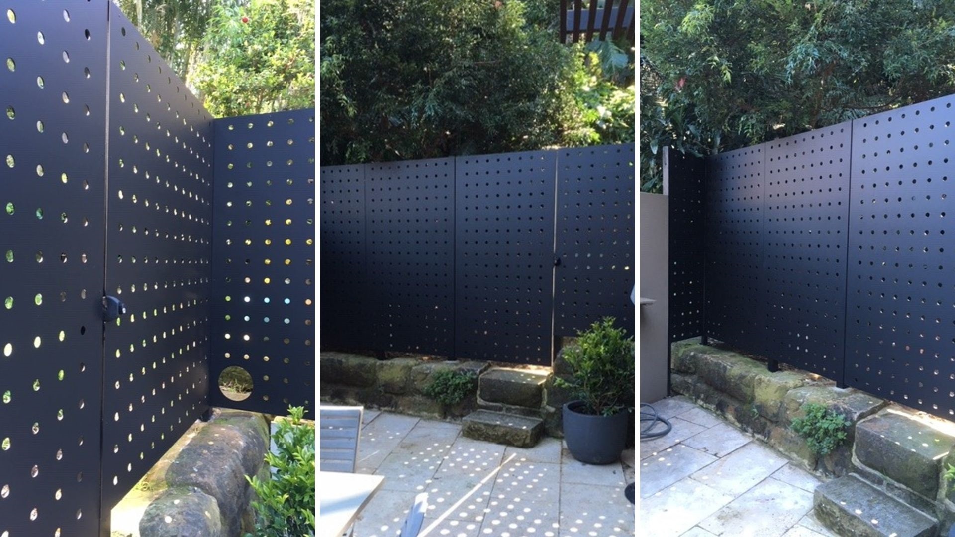 Panel fencing - use Arrow Metal perforated metal panels