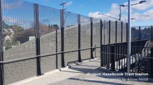 Perforated panel patterns - Hazebrook Station panels by Arrow Metal