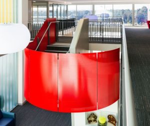 Curved perforated metal - Blacktown Tennis Centre project by Arrow Metal