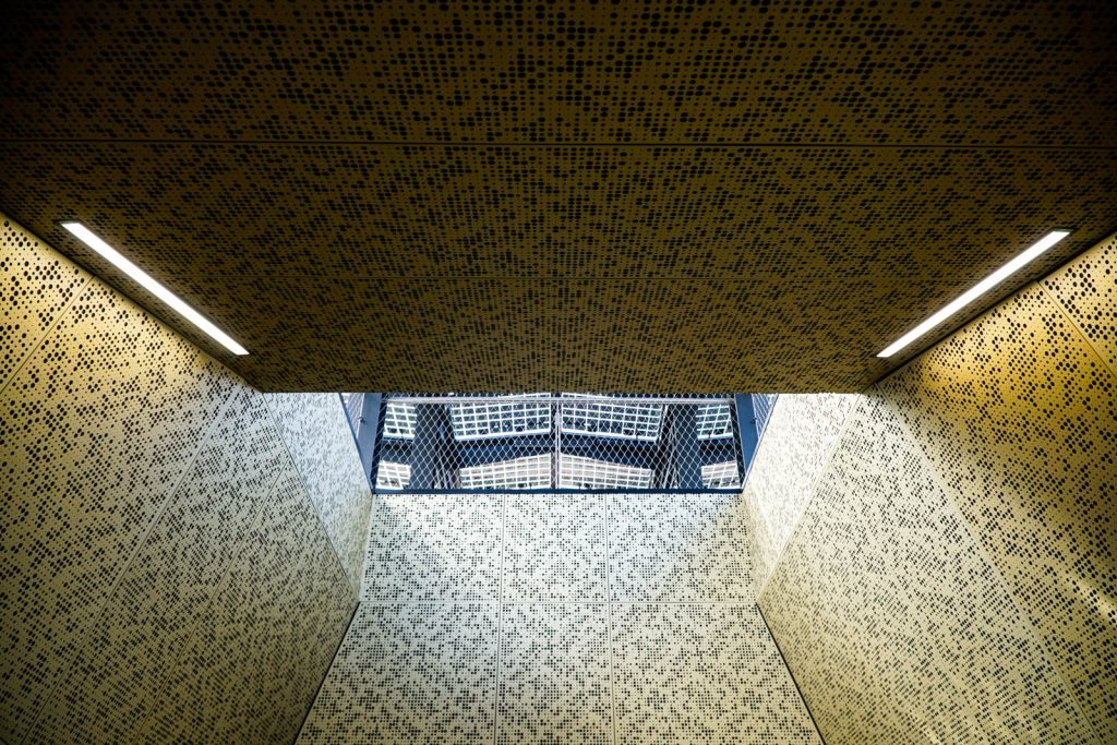 Decorative perforated panels by Arrow Metal, Como Train Station Upgrade, Sydney