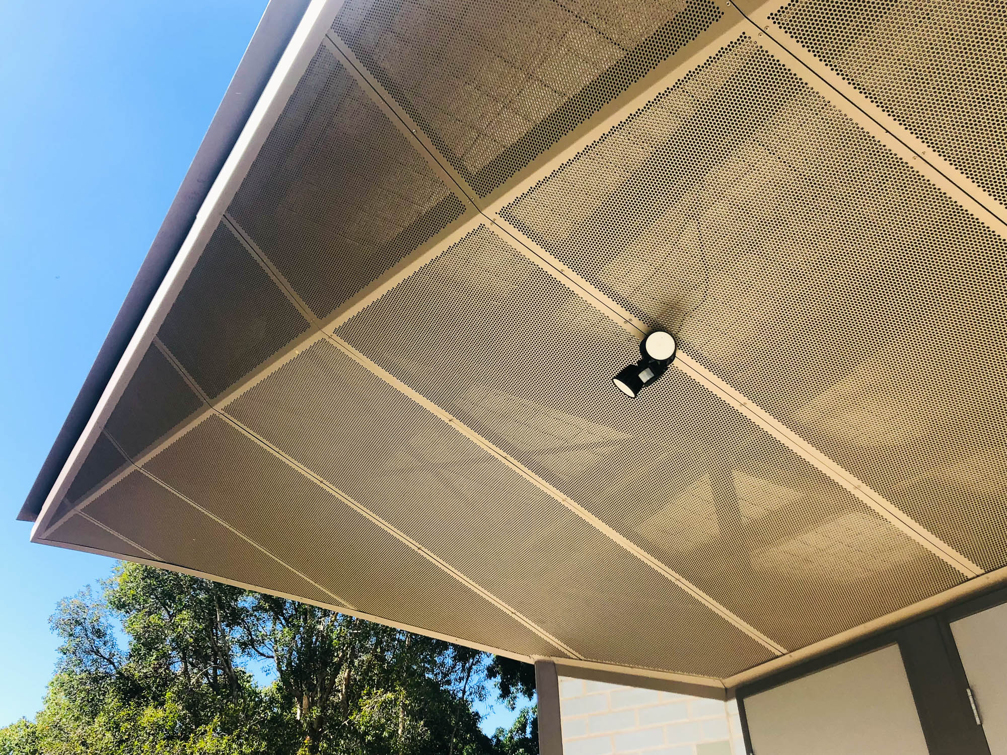Perforated metal roof panels - Rockdale Park Amenities Block