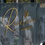 Carrington Age Care - Riverview apt Signage - bespoke perforated metal